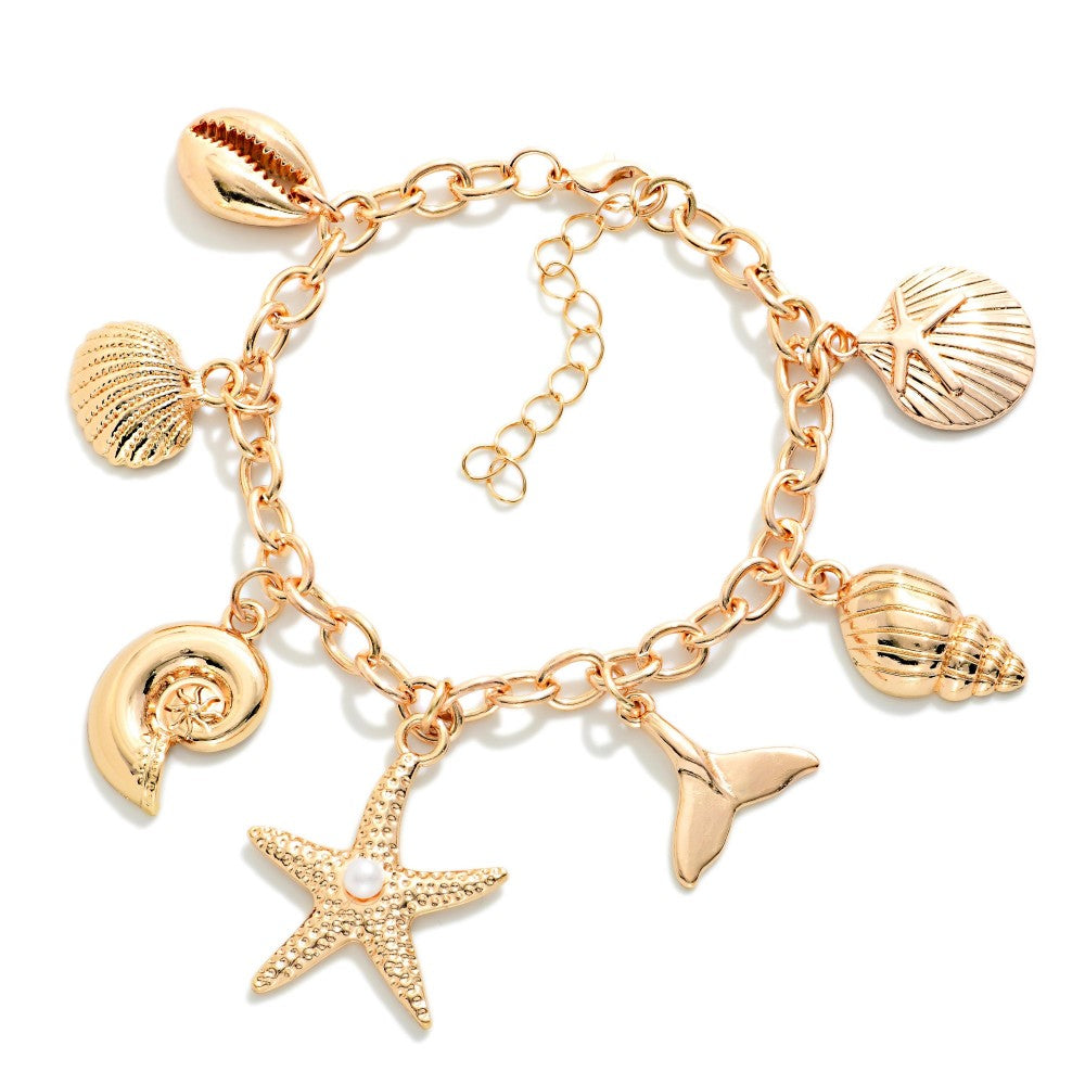 Chain Link Bracelet w/ Metal Tone Starfish