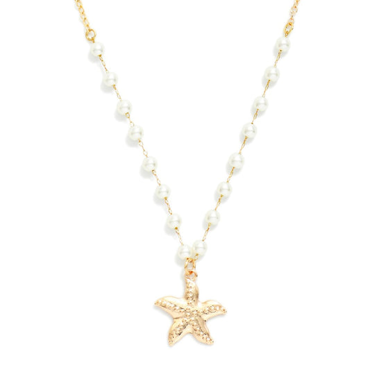 Necklace w/ Pearl &  Starfish Pendant