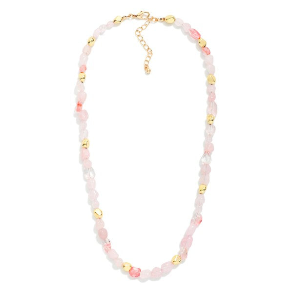 Acetate Stone Beaded Necklace