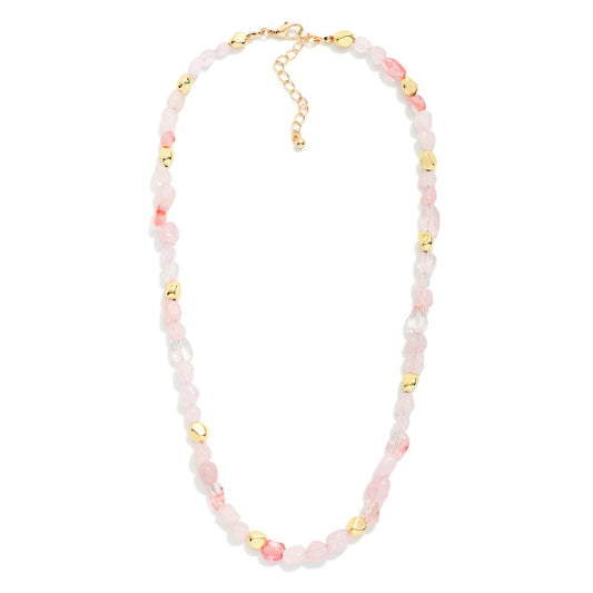 Acetate Stone Beaded Necklace