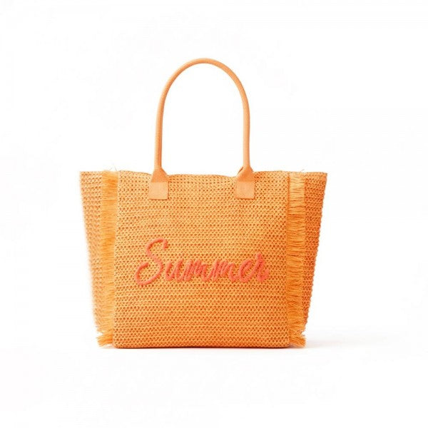 Woven Straw Gold Lurex "Summer" Bag