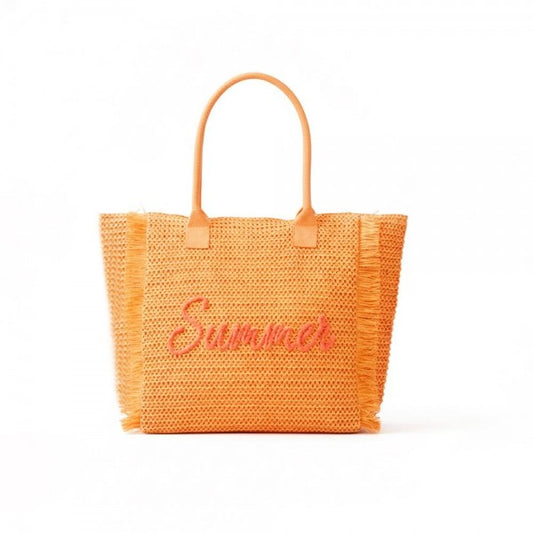 Woven Straw Gold Lurex "Summer" Bag