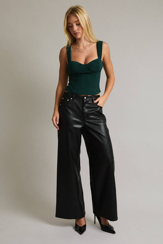 HIGH WAIST FAUX LEATHER PANTS