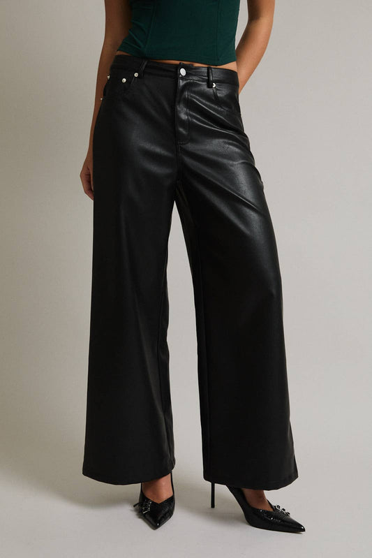 HIGH WAIST FAUX LEATHER PANTS