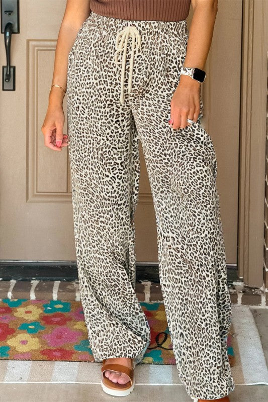 Cheetah Drawstring Cargo Pants