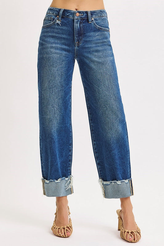 Risen High Rise BF Cuffed Jean
