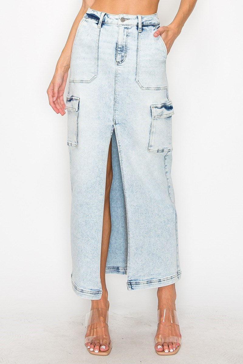 High Rise Maxi Cargo Skirt