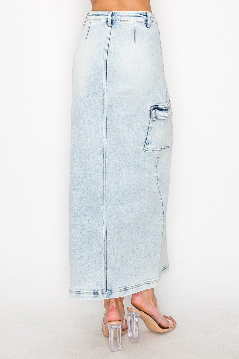 High Rise Maxi Cargo Skirt