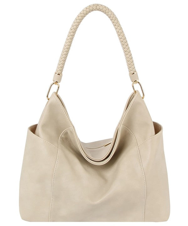 Braided Top Handle Shoulder Bag